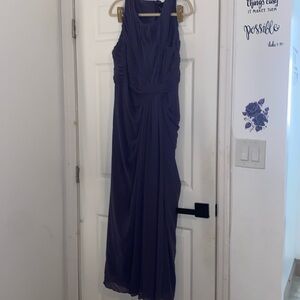 ALEX EVENINGS purple ruching dress